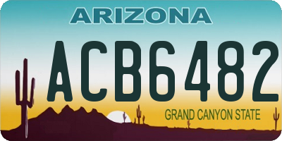 AZ license plate ACB6482