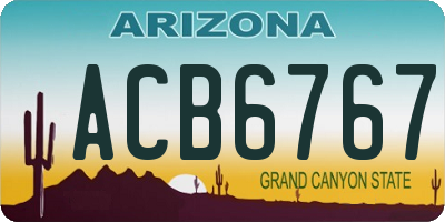 AZ license plate ACB6767