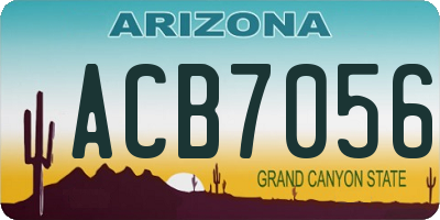 AZ license plate ACB7056