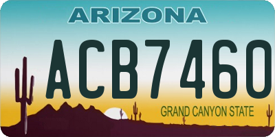 AZ license plate ACB7460
