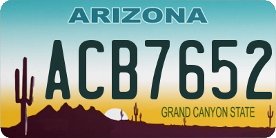 AZ license plate ACB7652