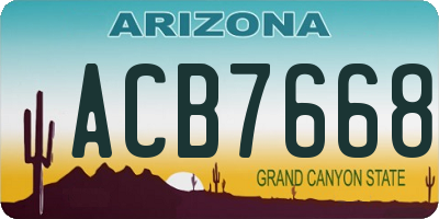 AZ license plate ACB7668