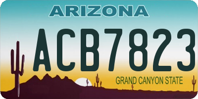 AZ license plate ACB7823