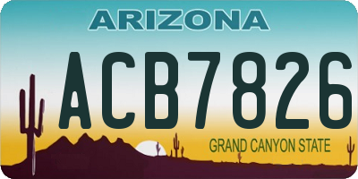 AZ license plate ACB7826