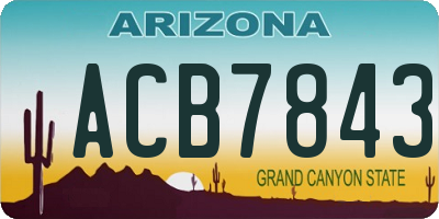 AZ license plate ACB7843