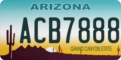 AZ license plate ACB7888