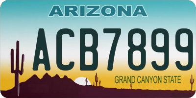 AZ license plate ACB7899