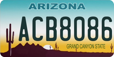 AZ license plate ACB8086