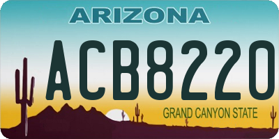 AZ license plate ACB8220