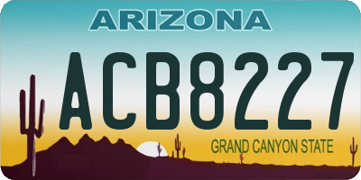 AZ license plate ACB8227