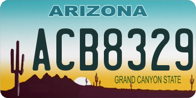 AZ license plate ACB8329