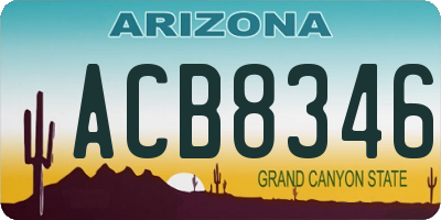 AZ license plate ACB8346