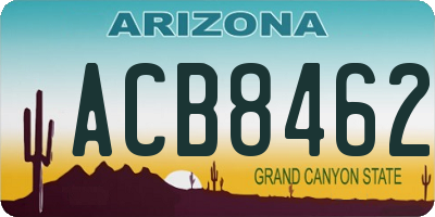 AZ license plate ACB8462