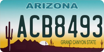 AZ license plate ACB8493