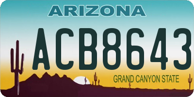 AZ license plate ACB8643