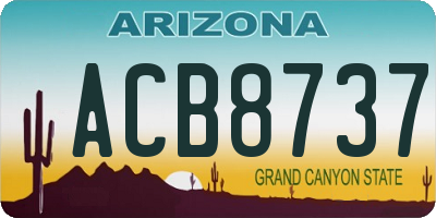 AZ license plate ACB8737