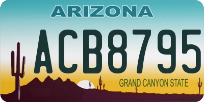 AZ license plate ACB8795