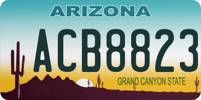AZ license plate ACB8823