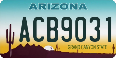 AZ license plate ACB9031