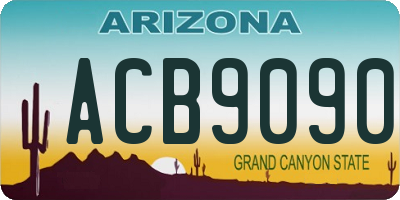 AZ license plate ACB9090