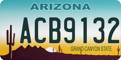 AZ license plate ACB9132