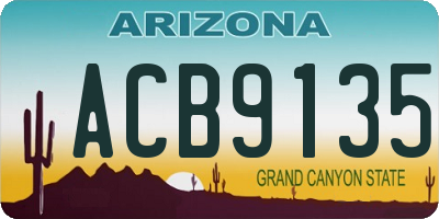 AZ license plate ACB9135