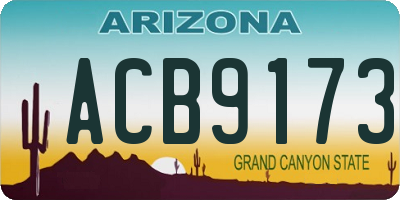 AZ license plate ACB9173