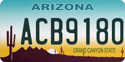 AZ license plate ACB9180