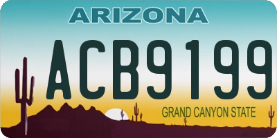 AZ license plate ACB9199