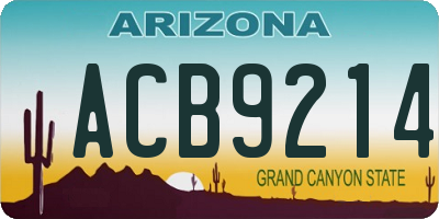 AZ license plate ACB9214