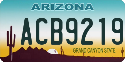 AZ license plate ACB9219