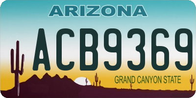 AZ license plate ACB9369