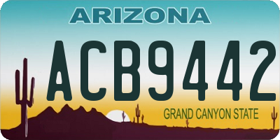 AZ license plate ACB9442