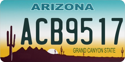 AZ license plate ACB9517