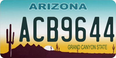 AZ license plate ACB9644