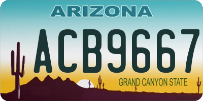 AZ license plate ACB9667