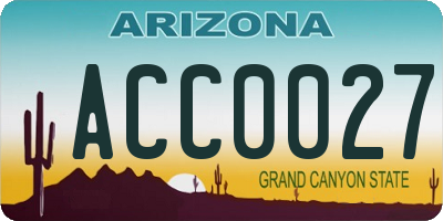 AZ license plate ACC0027