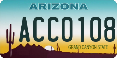 AZ license plate ACC0108