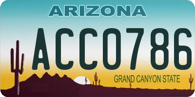 AZ license plate ACC0786