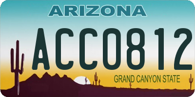 AZ license plate ACC0812