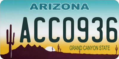 AZ license plate ACC0936