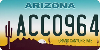 AZ license plate ACC0964