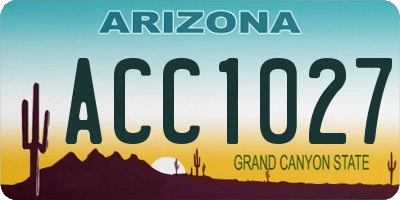 AZ license plate ACC1027