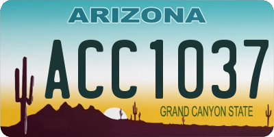 AZ license plate ACC1037