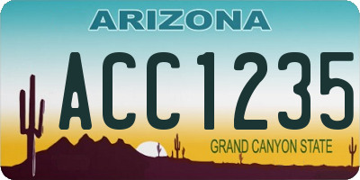 AZ license plate ACC1235