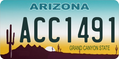 AZ license plate ACC1491