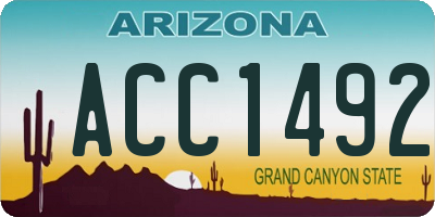 AZ license plate ACC1492