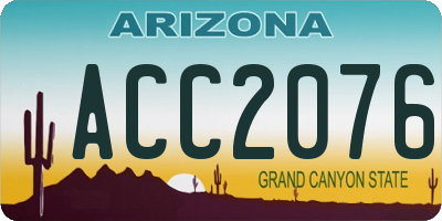 AZ license plate ACC2076