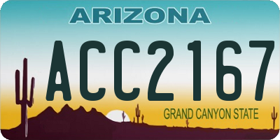 AZ license plate ACC2167
