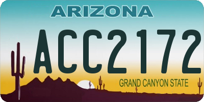 AZ license plate ACC2172
